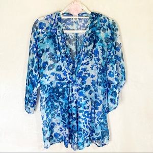 Jockey Swim Cover or Long Transparent Shirt, Blue, SMALL